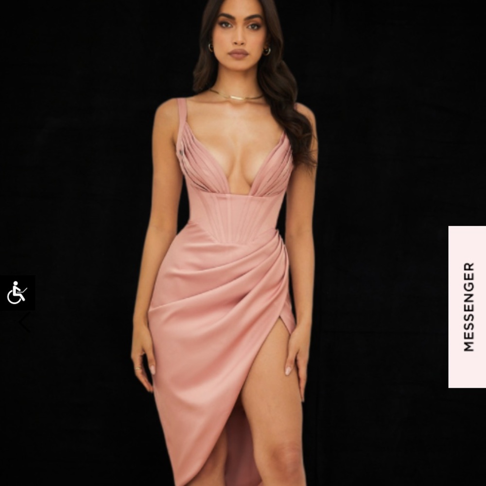 House of CB Pink Draped Dress